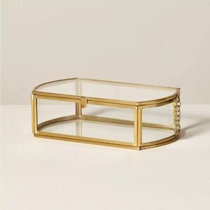 Hearth & Hand Magnolia Decorative Glass Brass Storage Box Antique Finish…